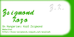 zsigmond kozo business card